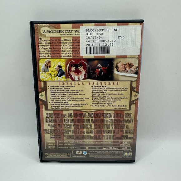 Big Fish DVD 2003 Tim Burton Ewan McGregor Jessica Lange Drama Adventure Film - Picture 3 of 4